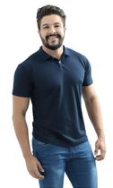 Camiseta Polo Spring Slim Fit Manga Curta - AZUL MARINHO