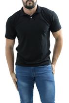 Camiseta Polo Spring Slim Fit Manga Curta - PRETA