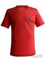 Camiseta Polo Wear Masculino Gola V -8350/ 087113-VERMELHO Tam. M