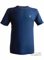 Camiseta Polowear Masculino Gola V Azul Esc.TEXTUR Tam. M-639800/5165