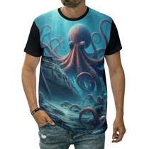 Camiseta Polvo Animal Marinho Molusco Criatura Oceano Mar