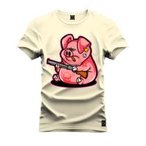 Camiseta Porco Caçador Algodão Estampada Unissex Nexstar Varias Cores