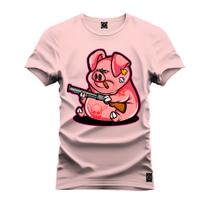 Camiseta Porco Caçador Algodão Estampada Unissex Nexstar Varias Cores