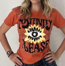 Camiseta Positivity Please - Estampa em Silk Screen Camiseta Positivity Please - Estampa em Silk Screen