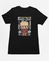 Camiseta Poster Pop Style Inspiração ATTACK ON TITAN Estampa DTF 100% Algodão Premium