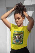 Camiseta Poster Pop Style Inspiração BOB MARLEY Estampa DTF 100% Algodão Premium