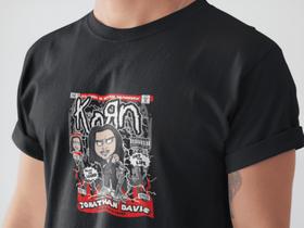 Camiseta Poster Pop Style Inspiração KORN Estampa DTF 100% Algodão Premium