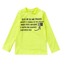 Camiseta Praia Infantil Inteligente Proteção UV Amarelo Neon Costão