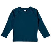 Camiseta Praia Manga Longa Azul Médio UV50+ - Tip Top