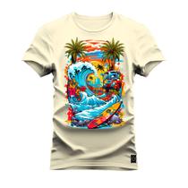 Camiseta Praia Style Algodão Estampada Unissex Nexstar Varias Cores