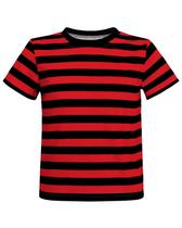 Camiseta Prebene Pugsley Addams listrada para meninos de Halloween