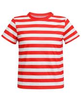 Camiseta Prebene Pugsley Addams listrada para meninos de Halloween