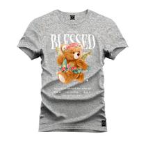 Camiseta Premium 100% Algodão Estampada Shirt Unissex Blessed Urso