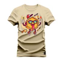 Camiseta Premium 100% Algodão Estampada Shirt Unissex Cubo Praia
