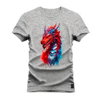 Camiseta Premium 100% Algodão Estampada Shirt Unissex Dragon Style