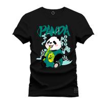 Camiseta Premium 100% Algodão Estampada Shirt Unissex Panda Bambuzeiro