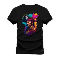 Camiseta Premium 100% Algodão Estampada Shirt Unissex Pirata Sinistro