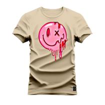 Camiseta Premium 100% Algodão Estampada Shirt Unissex Smile Chiclete