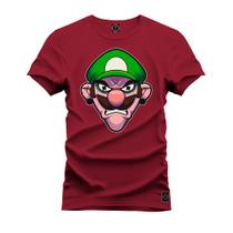 Camiseta Premium Algodão Confortável Estampada Bigode Verde