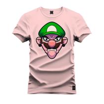 Camiseta Premium Algodão Confortável Estampada Bigode Verde