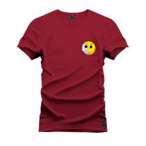 Camiseta Premium Algodão Confortável Estampada Emoji Metade Peito