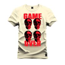 Camiseta Premium Algodão Confortável Estampada Game Over