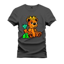 Camiseta Premium Algodão Confortável Estampada Urso King