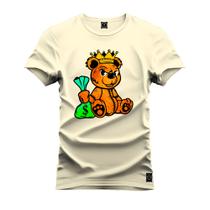 Camiseta Premium Algodão Confortável Estampada Urso King