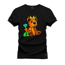 Camiseta Premium Algodão Confortável Estampada Urso King