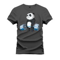 Camiseta Premium Algodão Confortável Estampada Urso Pesos