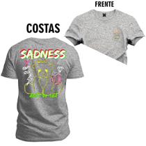 Camiseta Premium Algodão Confortável Estampada Urso Sadnes Frente e Costas