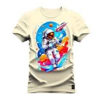 Camiseta Premium Confortável Estampada Astronalta Viagem