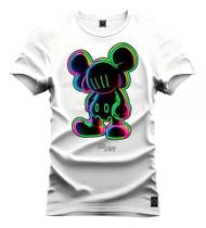 Camiseta Premium de Algodão - Estampa Neon Rato