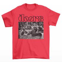 Camiseta Premium em Algodão Banda de Rock The Doors Unissex Camisa.