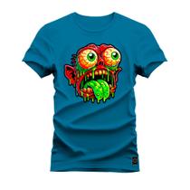 Camiseta Premium Estampada Algodão 30.1 Bacteria Louca