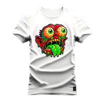 Camiseta Premium Estampada Algodão 30.1 Bacteria Louca