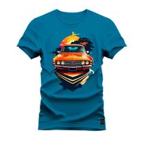 Camiseta Premium Estampada Algodão 30.1 Car Muscle Sol