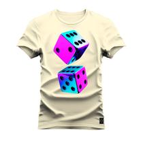 Camiseta Premium Estampada Algodão 30.1 Dados CorStyle