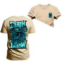 Camiseta Premium Estampada Algodão 30.1 Death Dow Frente Costas