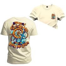 Camiseta Premium Estampada Algodão 30.1 Direção Navio Frente Costas