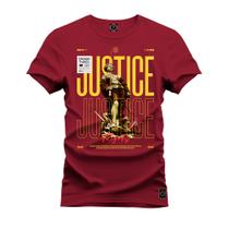 Camiseta Premium Estampada Algodão 30.1 Justice