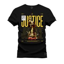 Camiseta Premium Estampada Algodão 30.1 Justice