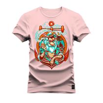 Camiseta Premium Estampada Algodão 30.1 Pirata Ancora