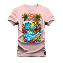 Camiseta Premium Estampada Algodão 30.1 Praia Style