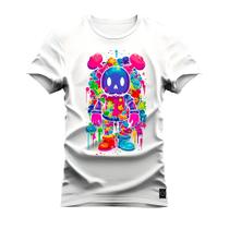 Camiseta Premium Estampada Algodão 30.1 Urso Aquarela Cores