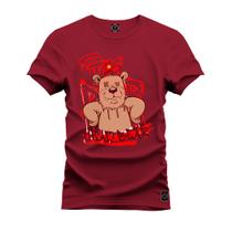 Camiseta Premium Estampada Algodão 30.1 Urso Pose Style