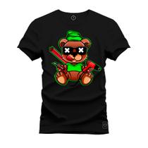 Camiseta Premium Estampada Algodão Confortável Urso Furadeira Money