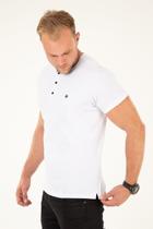 Camiseta Premium - Henley Branca