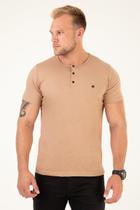 Camiseta Premium - Henley Caqui Camiseta Premium - Henley Caqui