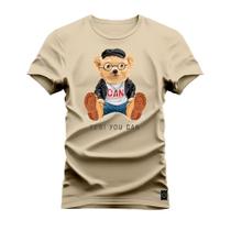 Camiseta Premium Malha Confortável Estampada Urso Can